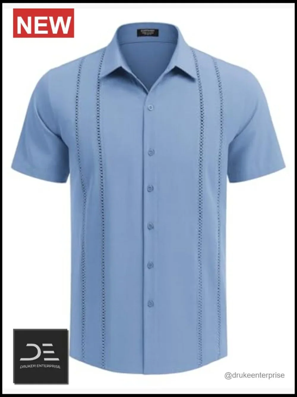 Men's Cuban Guayabera Short Sleeve Button Down Shirt Casual Summer Linen